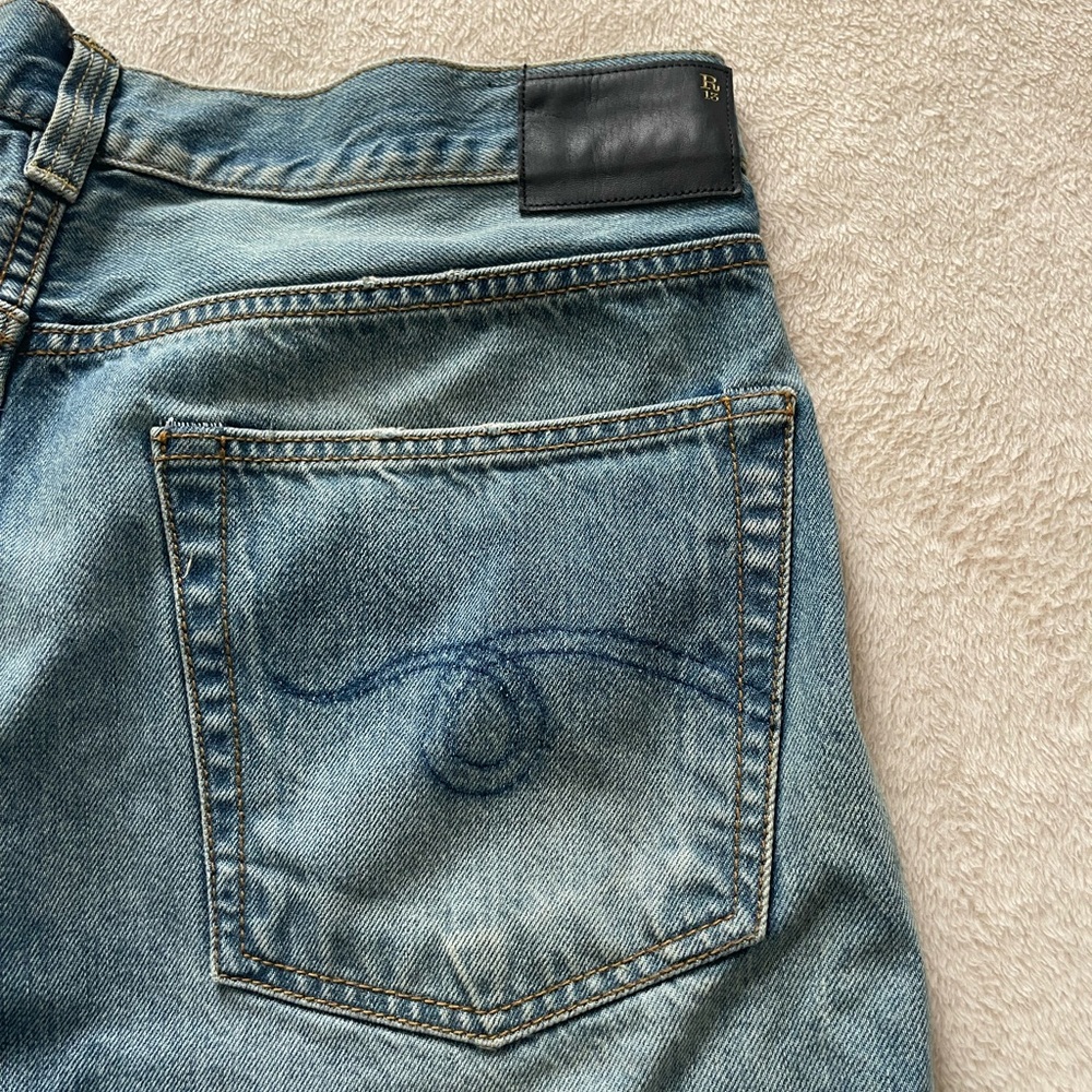 R13 Cross over denim shorts made in Italy